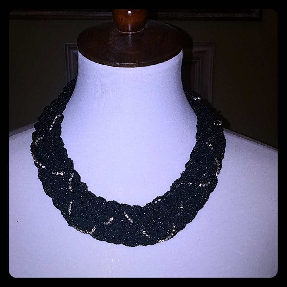 Black beaded necklace